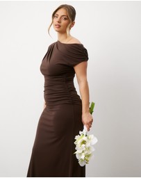 Six Stories - Asymmetric Neck Stretch Sculpt Bridesmaid Dress