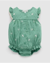 Purebaby - Embroidered Bodysuit -Kids-Babies