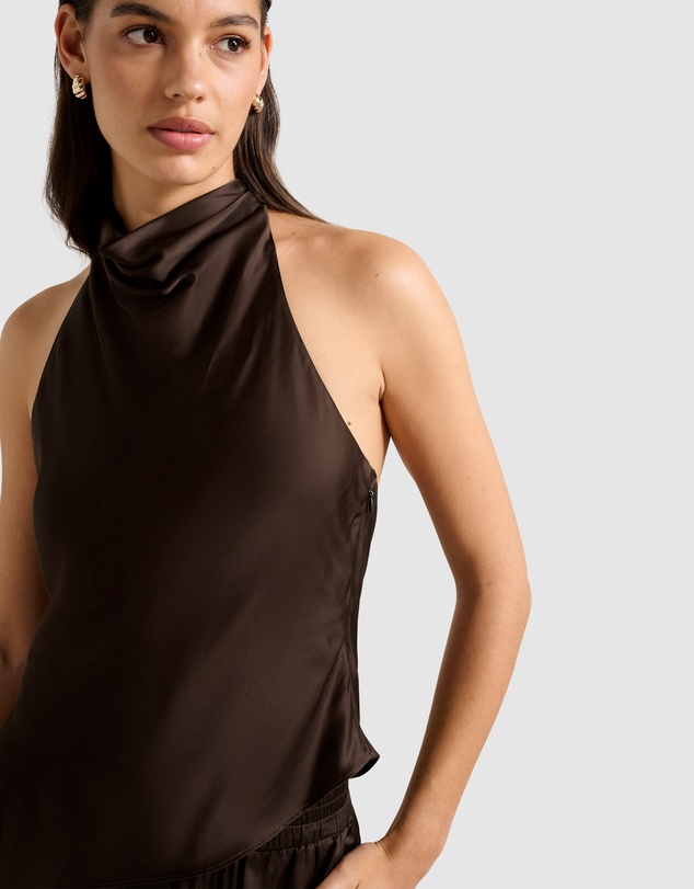 Forever New - Skyler Halter Neck Satin Top