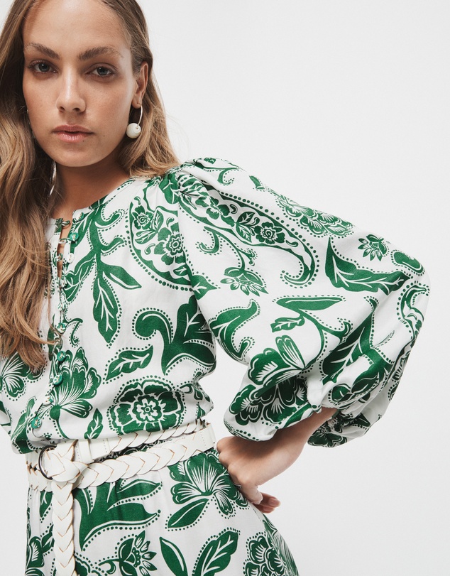 Witchery - Gathered Print Mini Dress