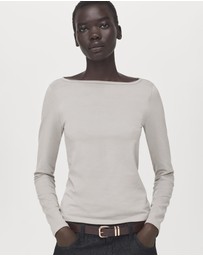 M.N.G - Cotton Boat Neck T-Shirt