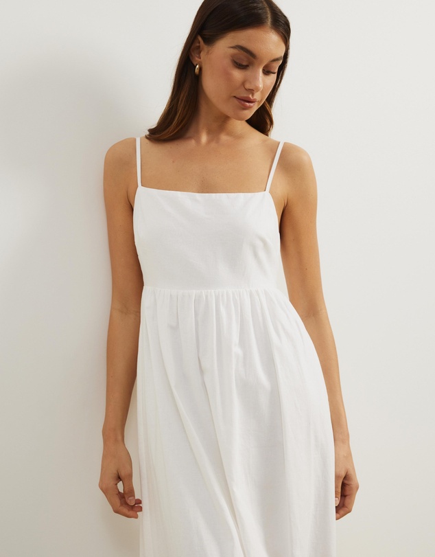 Atmos&Here - Alex Linen Blend Empire Waist Midi Dress