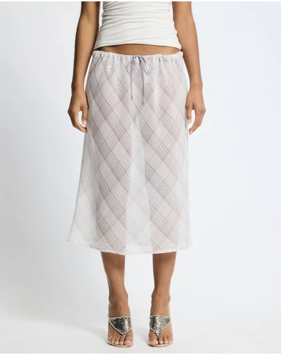 Lover - Venus Sequin Check Skirt