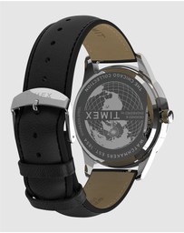 TIMEX - Chicago 45mm Leather Strap Watch
