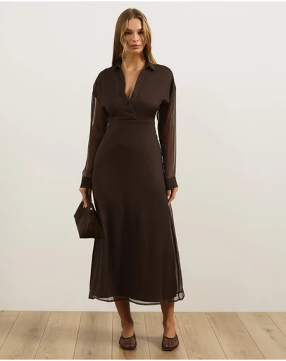 Atmos&Here - Keira Long Sleeve Midi Dress