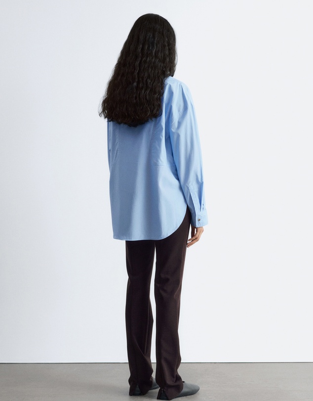 & Other Stories - Long Stand-Collar Cotton Shirt