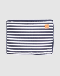 Mog & Bone - Classic Cushion Dog Bed - Navy Hamptons Stripe Print