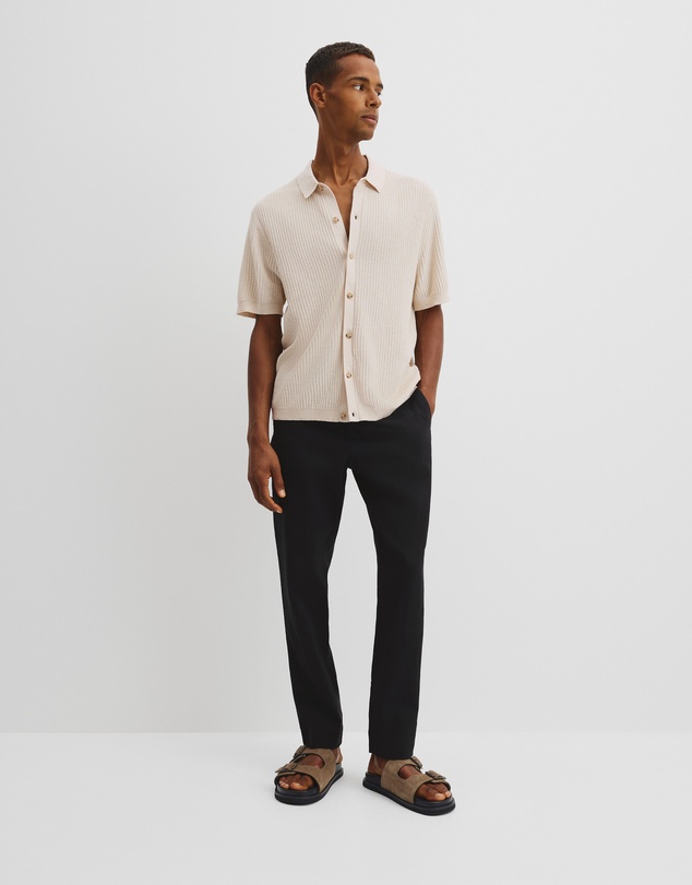 Country Road - Short Sleeve Cotton Linen Knit Shirt