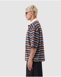 Zanerobe - Box Crop Polo Choc/Sky Blue
