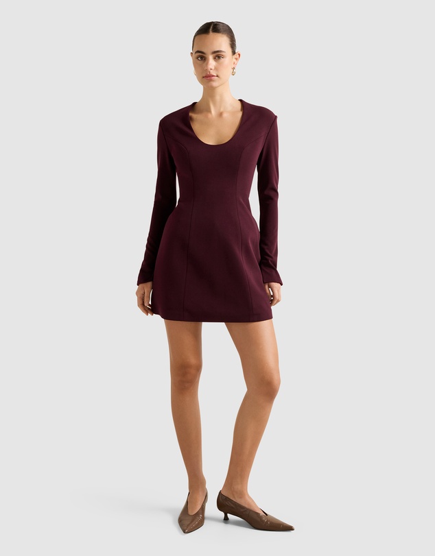 Forever New - Ruby Long Sleeves Structured Mini Dress
