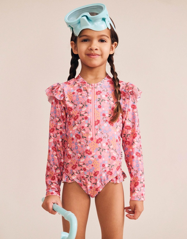 Huxbaby - Vintage Floral Frill Swimsuit - Babies-Kids