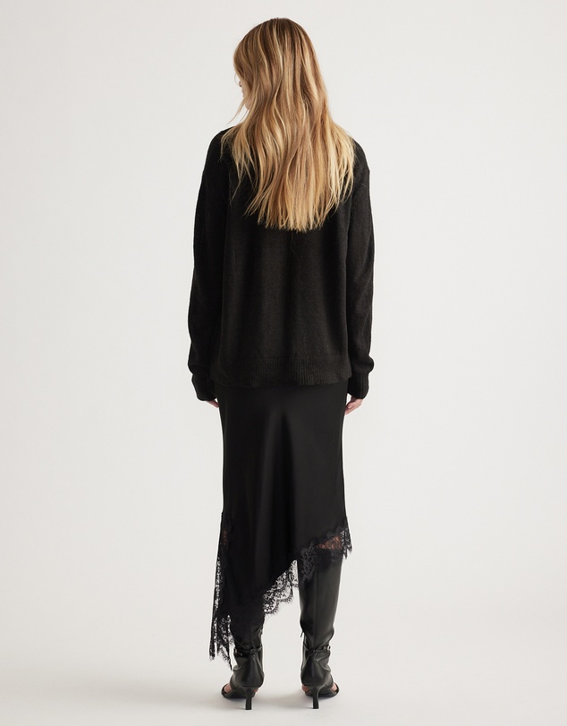 Decjuba - Celia Lace Trim V Neck Jumper