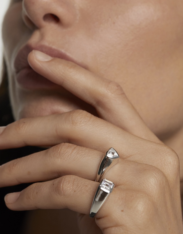 PDPAOLA - Triangle Shimmer Stamp Silver Ring