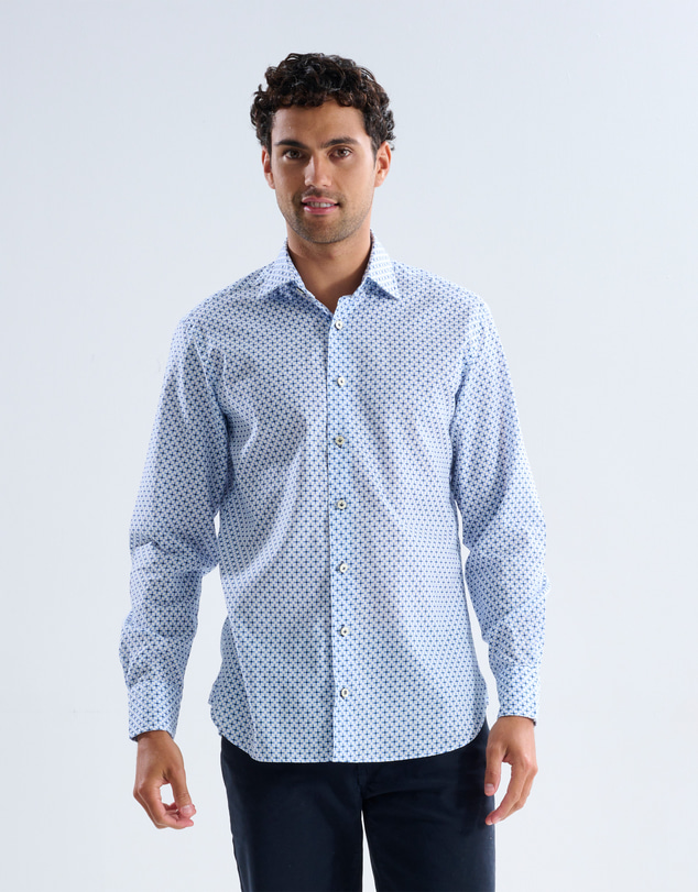 3 Wise Men - 3 Wise Men Cavell Linen Print Shirt