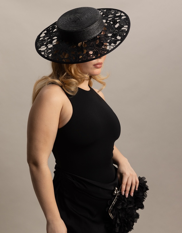 Morgan & Taylor - Chloe Racewear Boater in Black
