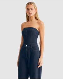 SNDYS - Lex Denim Corset Top