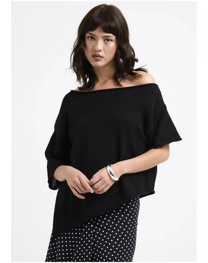 Subtitled - Asymmetric Knit Top