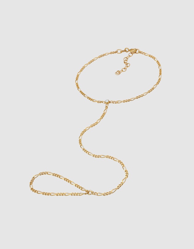 Elli Jewelry - Crystal Hand Chain in Gold-Plated 925 Silver
