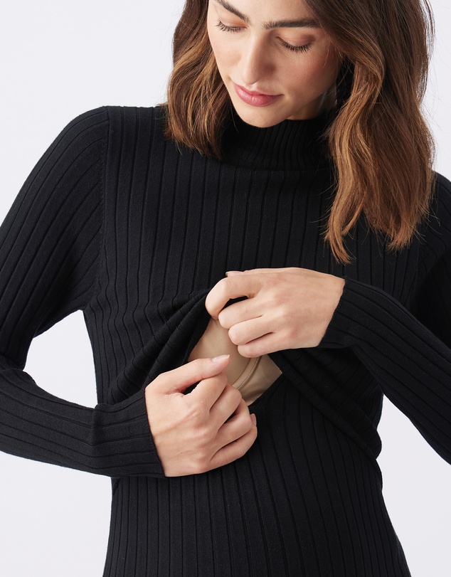 Ripe Maternity - Nella Rib Nursing Knit Dress