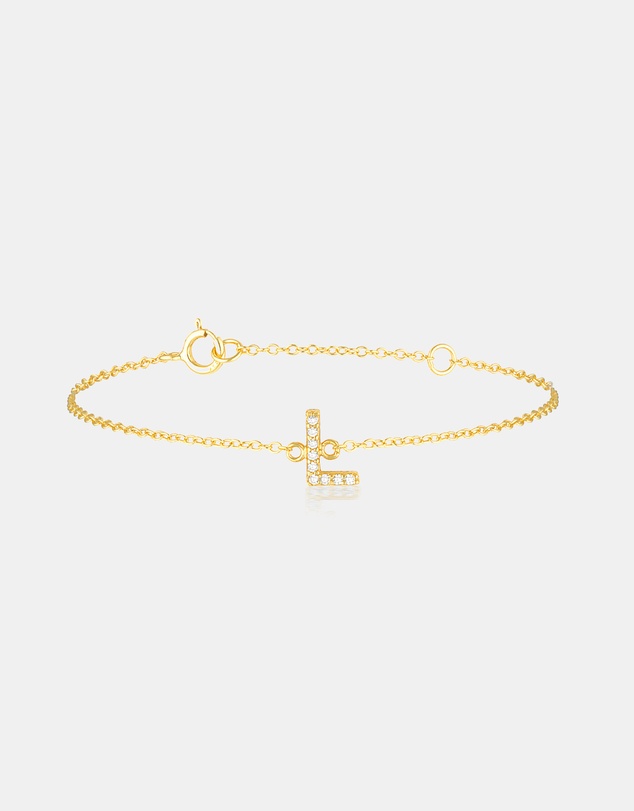 The Silver Collective - A-Z Letter Bracelet - L
