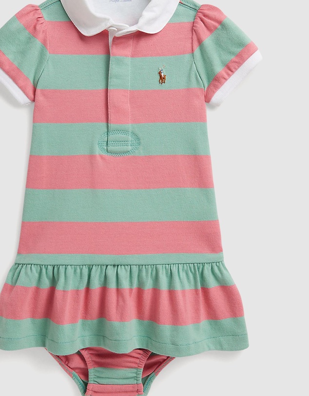 Polo Ralph Lauren - Striped Cotton Rugby Dress & Bloomer - Babies