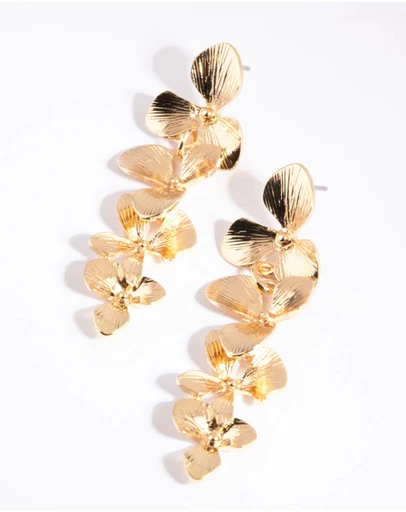 Lovisa - Gold Flower Drop Earrings