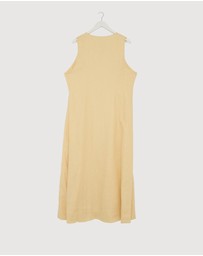 Revibe - Repaired AERE Violet Linen Button Down Midi Dress - AU 18
