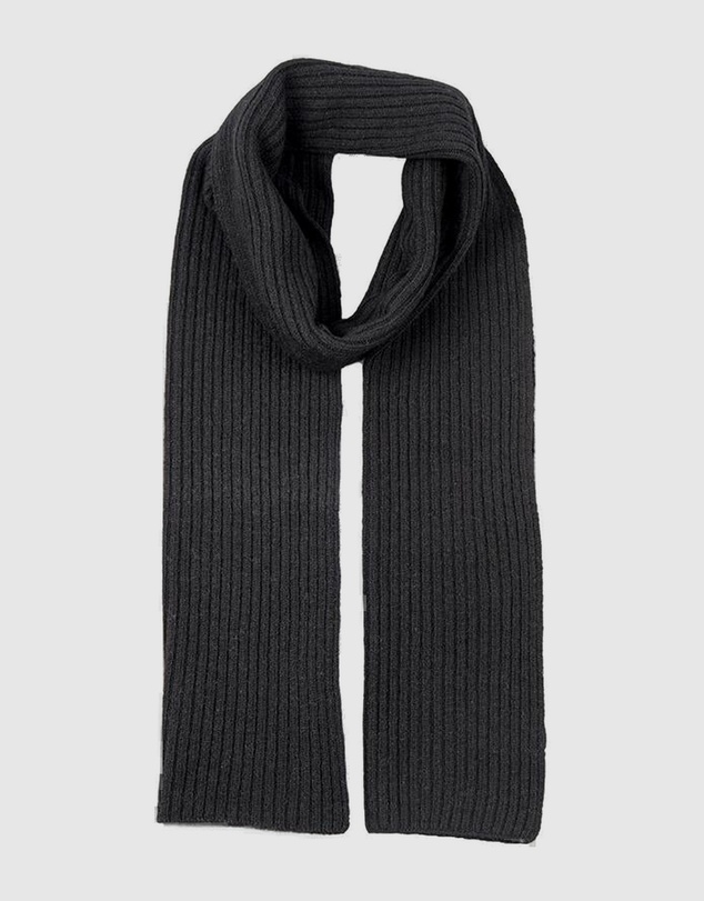 DENTS - Ribbed Lambswool Blend Knitted Scarf