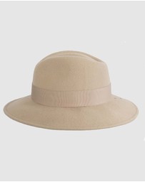 Max Alexander - Winter Felt Beige Fedora Hat