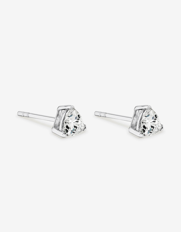 Michael Hill - Trillion-Cut Cubic Zirconia Solitaire Stud Earrings in Sterling Silver