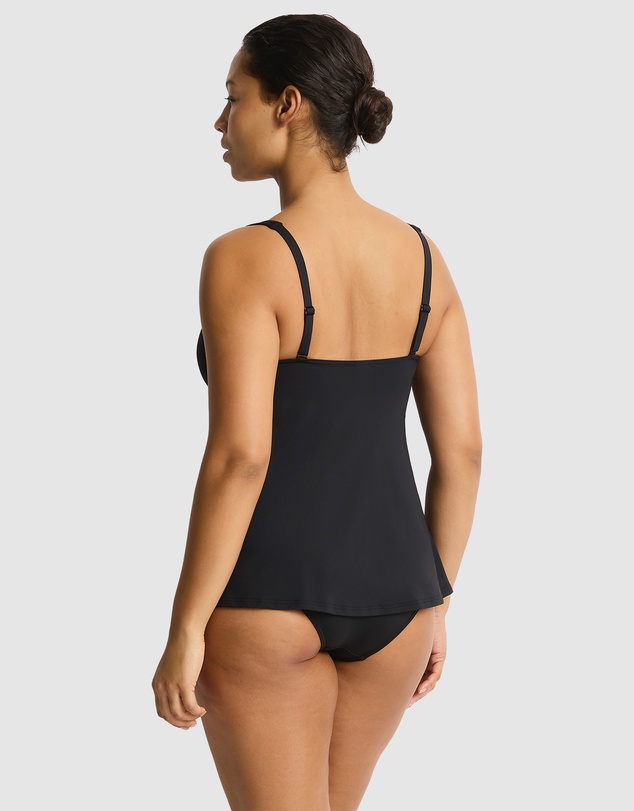 Sea Level Australia - Essentials Cross Front Swing Singlet Top Black