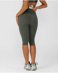 Lorna Jane - Lotus No Chafe Phone Pocket 3/4 Leggings