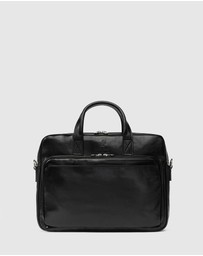 Republic of Florence - Pretoria Black Leather Laptop Briefcase