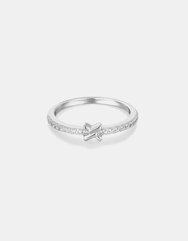 Ania Haie - Ania Haie Silver Cross Cubic Zirconia Ring
