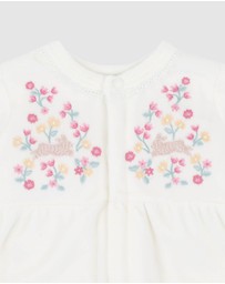 Bebe by Minihaha - Winnie Embroidered Velour Zip Onesie - Babies