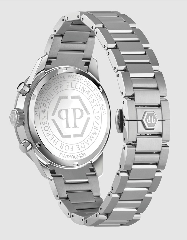 Philipp Plein - Pleinmeter - 44mm Black Dial and Silver-Tone Watch