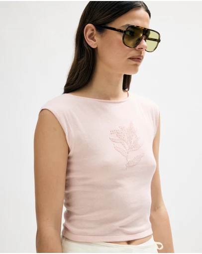 Minima Esenciales - Rhea Organic Cotton Pointelle Knit Tank