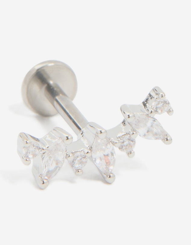 Lovisa - Titanium Diamante Strand Single Flat Back Stud