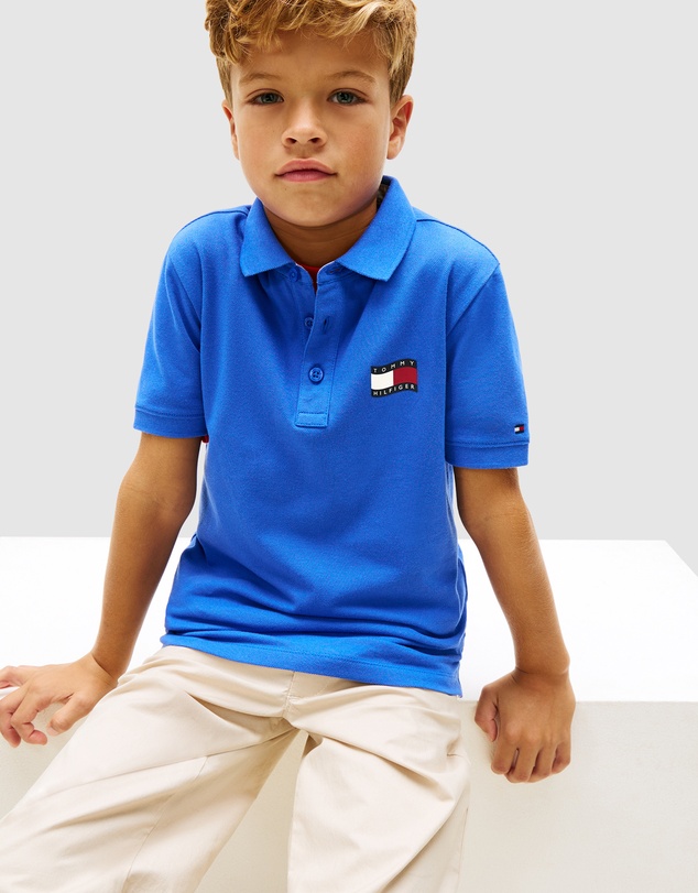 Tommy Hilfiger - Boys Regular Fit Wavy Flag Polo Shirt - Kids