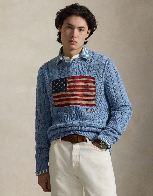Polo Ralph Lauren - ICONIC EXCLUSIVE - Aran-Knit Flag Sweater