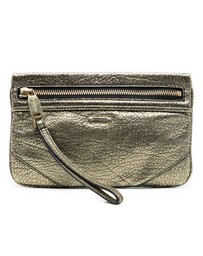 Pre-Loved by Azura Reborn - Pre-Loved Metallic Grained Leather Wristlet Clutch