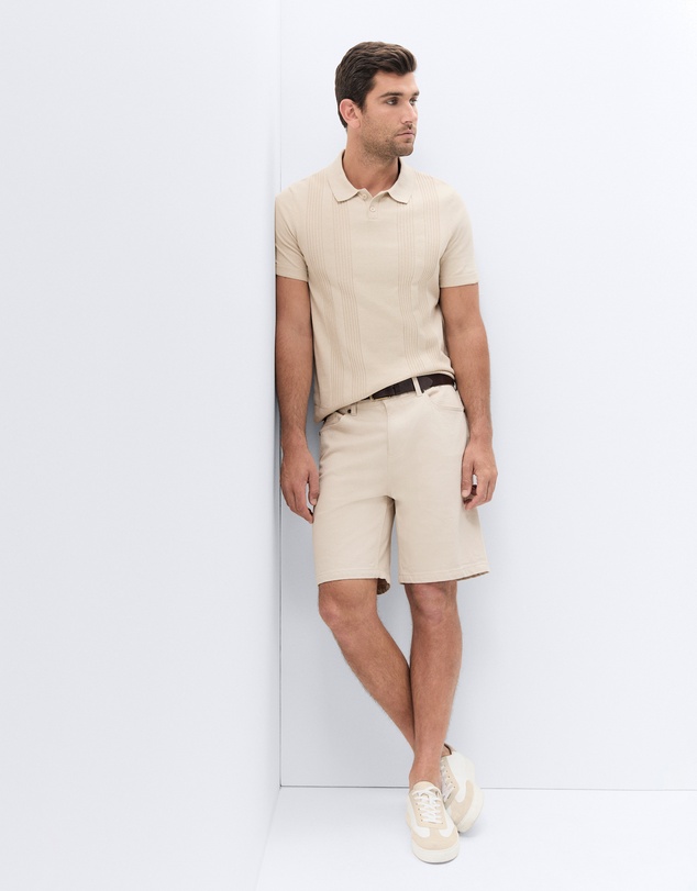 UNISON - Panel Stitch Knit Polo