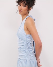 Calli - Sayer Satin Midi Halter Dress