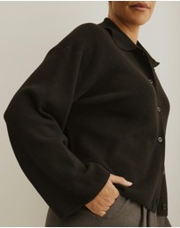 Atmos&Here Curvy - Jay Relaxed Rib Cardigan