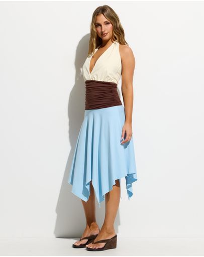 Choc, Cream & Blue