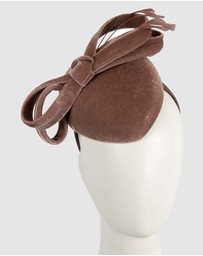 Max Alexander - Velvet Taupe Winter Pillbox Fascinator