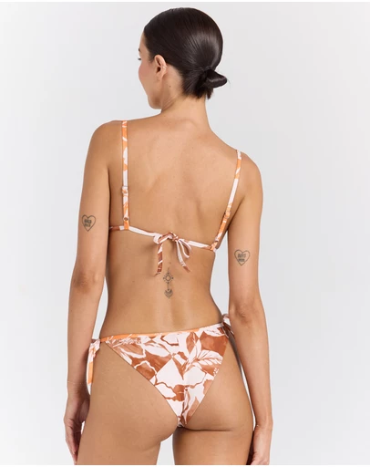 Poolside Paradiso - Java Skimpy String Tie Bikini Bottom - Hibiscus