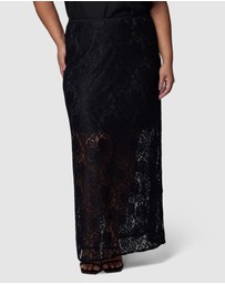 Pink Dusk by Curve Project - Captivated Lace Maxi Skirt
