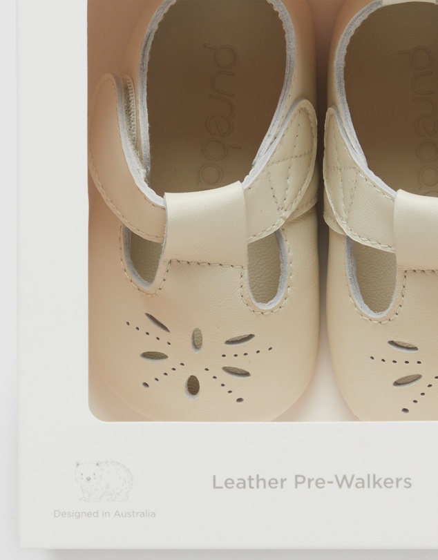 Purebaby - Leather Eyelet T-Bar-Kids-Babies
