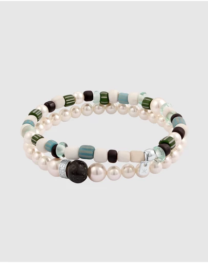 Kuzzoi - ICONIC EXCLUSIVE - Bracelet Male Synthetic Pearl 925 Sterling Silver